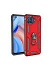 BFS  Oppo Reno 4 Lite Kılıf Sofya Yüzüklü Silikon Kapak - Kırmızı