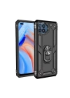 BFS  Oppo Reno 4 Lite Kılıf Sofya Yüzüklü Silikon Kapak - Siyah