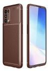 BFS  Oppo Reno 5 Kılıf Auto Focus Karbon Kapak - Kahverengi