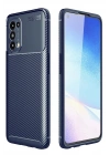 BFS Oppo Reno 5 Kılıf Auto Focus Karbon Kapak - Lacivert