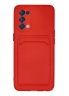 BFS  Oppo Reno 5 Kılıf Kelvin Kartvizitli Silikon - Kırmızı