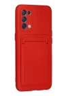 BFS  Oppo Reno 5 Kılıf Kelvin Kartvizitli Silikon - Kırmızı