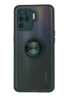 BFS  Oppo Reno 5 Lite Kılıf Montreal Yüzüklü Silikon Kapak - Yeşil