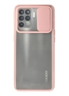 BFS  Oppo Reno 5 Lite Kılıf Palm Buzlu Kamera Sürgülü Silikon - Pembe