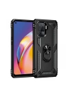 BFS  Oppo Reno 5 Lite Kılıf Sofya Yüzüklü Silikon Kapak - Siyah