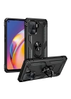 BFS  Oppo Reno 5 Lite Kılıf Sofya Yüzüklü Silikon Kapak - Siyah