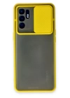 BFS  Oppo Reno 6 Kılıf Palm Buzlu Kamera Sürgülü Silikon - Sarı