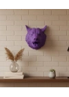 BFS Özel Seri Mor Kurt Duvar Süsü Hediyelik Dekoratif Asılabilir Heykel