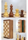 BFS Özel Vernikli Mıknatıs Taşlı Ahşap Katlanabilir Kutulu Satranç Oyunu 12.5 Cm G220