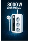 BFS P10 3x Priz 3000w Akım Korumalı 4x Usb 2x Type-c Girişli Çoklu Priz