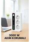 BFS P10 3x Priz 3000w Akım Korumalı 4x Usb 2x Type-c Girişli Çoklu Priz