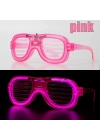 BFS Pembe Led Işıklı Parti Gözlüğü - Neon Glow Şerit Gözlük 3 Modlu