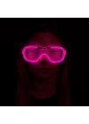 BFS Pembe Led Işıklı Parti Gözlüğü - Neon Glow Şerit Gözlük 3 Modlu