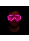 BFS Pembe Led Işıklı Parti Gözlüğü - Neon Glow Şerit Gözlük 3 Modlu
