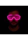 BFS Pembe Led Işıklı Parti Gözlüğü - Neon Glow Şerit Gözlük 3 Modlu