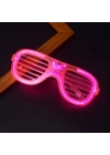BFS  Pembe Led Işıklı Parti Gözlüğü - Neon Glow Şerit Gözlük 3 Modlu