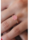 BFS Pembe Lotus Çiçek Figür Gold Renk Kadın Yüzük