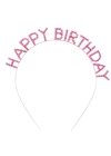 BFS   Pembe Renk Kristal Taşlı Gold Renk Kaplama Happy Birthday Taç 16x17 cm