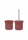 BFS     Pipetli Silikon Bardak Seti Velvet Rose / Powder Grey