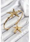 BFS Pirinç Deniz Yıldızı Model Gold Renk Bileklik Yüzük Set