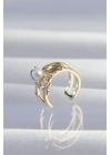 BFS Pirinç Gold Renk İncili Ahtapot Earcuff Küpe
