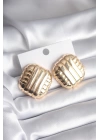BFS Pirinç Gold Renk İşleme Detay Kadın Küpe