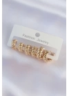 BFS Pirinç Gold Renk Minimal Tırtıklı Küpe Seti