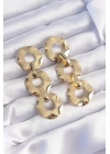 BFS Pirinç Gold Renk Oval Ayna Model Sallantılı Küpe