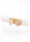BFS Pirinç Gold Renk Taşlı Minimal Küpe