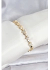BFS Pirinç Gold Renk VIP Seri Yıldız Model Zirkon Taşlı Kadın Bileklik