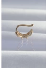BFS Pirinç Gold Renk Zirkon Taş Kaplama Earcuff Küpe
