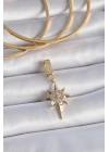 BFS Pirinç Gold Renk Zirkon Taşlı Kutup Yıldızı Model Ajda Charm