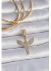 BFS Pirinç Gold Renk Zirkon Taşlı Mikail Model Ajda Charm