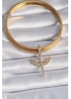 BFS Pirinç Gold Renk Zirkon Taşlı Mikail Model Ajda Charm