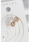 BFS Pirinç Gold Renk Zirkon Taşlı Sonsuzluk Zincir Model Kadın Kıkırdak Küpe