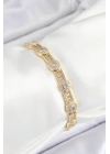 BFS Pirinç Greg Model Zirkon Taşlı Gold Renk VİP Seri Kadın Bileklik