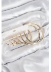 BFS Pirinç Halka Model Gold Renk Kadın Set Küpe