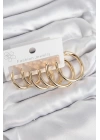 BFS Pirinç Halka Model Gold Renk Kadın Set Küpe