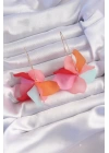 BFS Pirinç Karışık Soft Renkli Flora Küpe
