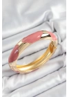 BFS Pirinç Pembe Mineli Baklava Model Gold Renk Kadın Kelepçe