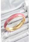 BFS Pirinç Pembe Mineli Mermer Desen Model Gold Renk Kadın Kelepçe