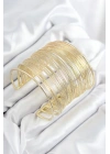BFS Pirinç Tel Sarma Model Gold Renk Kadın Bileklilk