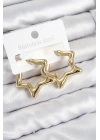 BFS Pirinç Yıldız Model Gold Renk Kadın Küpe