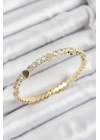 BFS Pirinç Zirkon Taşlı Kalp Model Gold Renk Yaylı Kadın Bileklik