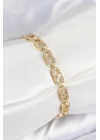 BFS Pirinç Zirkon Taşlı Messika Model Gold Renk VIP Seri Kadın Bileklik