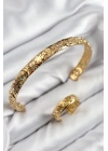 BFS Pirinç Zirkon Taşlı Vintage Model Gold Renk Bileklik Yüzük Set