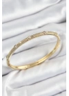 BFS Pirinç Zirkon Taşlı Vintage Model Gold Renk Kadın Kelepçe