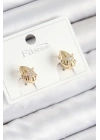 BFS Pirinç Zirkon Taşlı Yıldız Model Gold Renk Çocuk Küpe