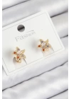 BFS Pirinç Zirkon Taşlı Yıldız Model Gold Renk Çocuk Küpe