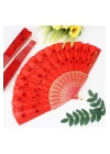 BFS Plastik Pullu Kumaş Yelpaze 12li Kırmızı